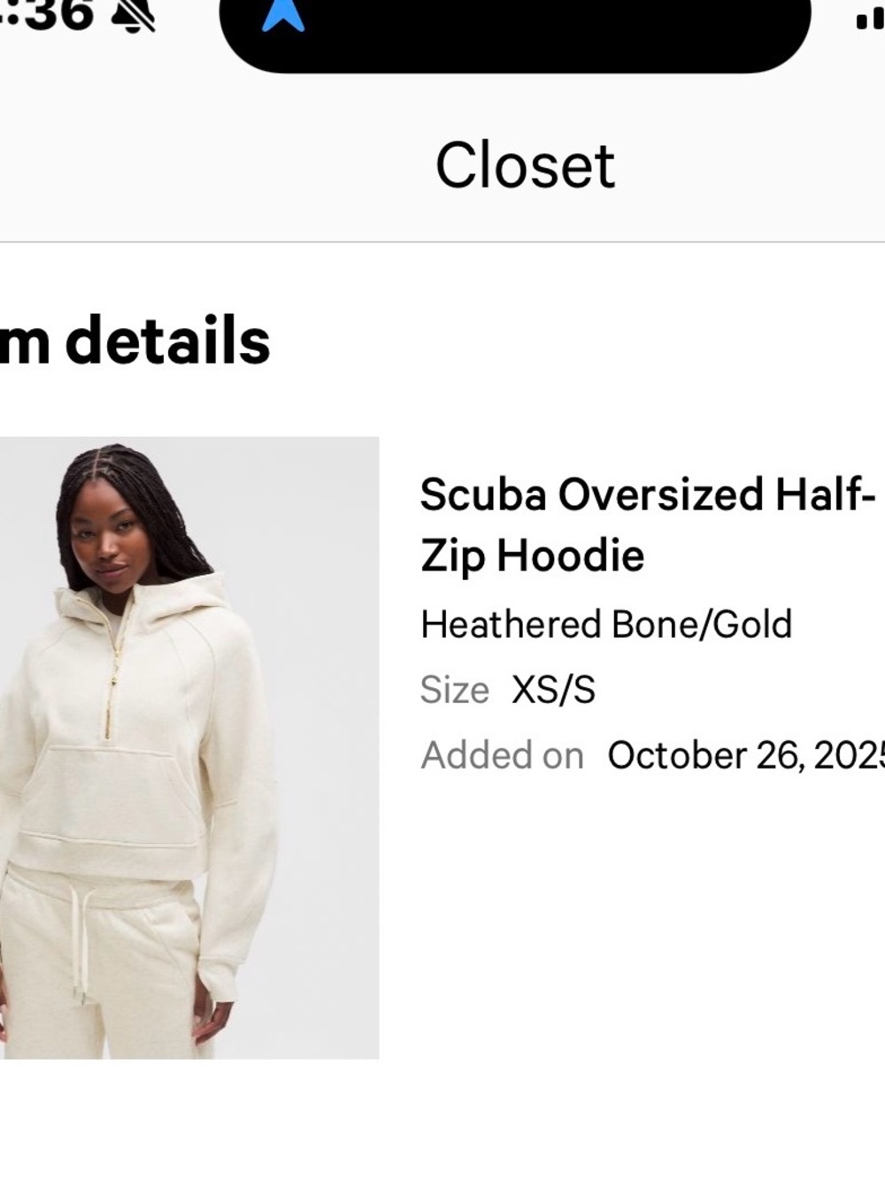 lululemon oversized half zip scuba